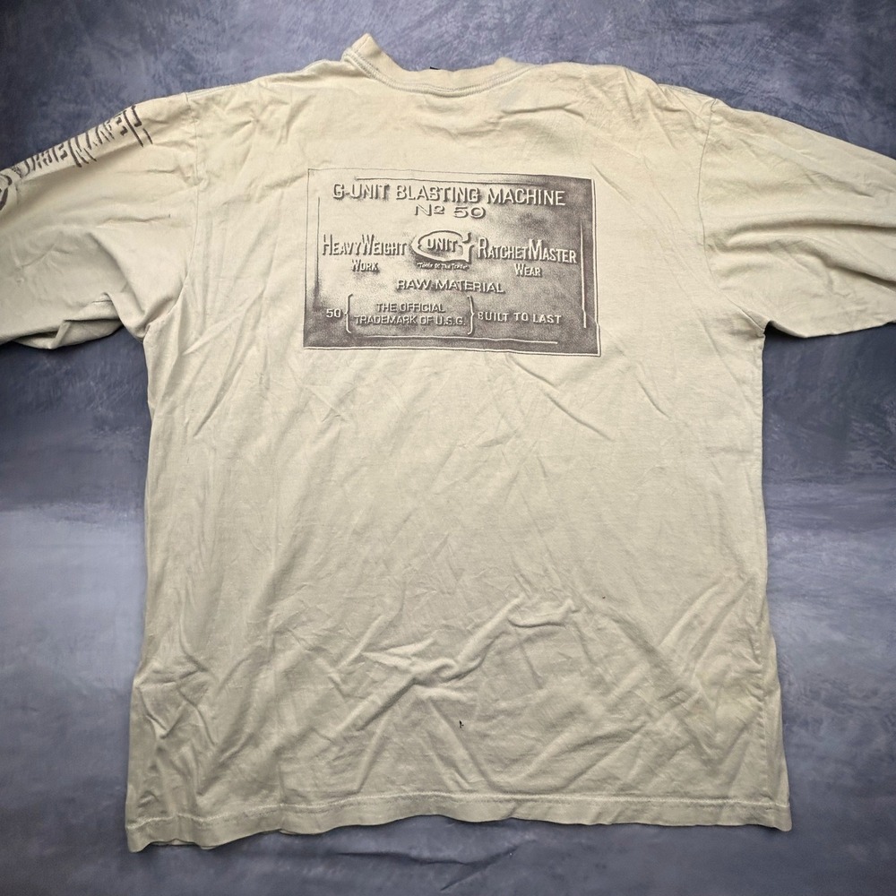 Vintage G-Unit Long Sleeve T-Shirt XL Tan Heavy Weight Raw Material Y2K 50 Cent - Picture 5 of 7